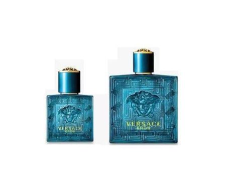 VERSACE EROS 2 PCS SET FOR MEN: 3.4 EDT SP + 1 OZ EDT SP (HARD) Online now