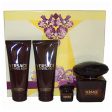 Versace Crystal Noir by Versace for Women - 4 Pc Gift Set 3oz EDT Spray, 3.4oz Bath & Shower Gel, 3.4oz Body Lotion, 5ml EDT Splash Mini Supply