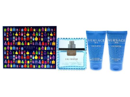 Versace Eau Fraiche by Versace for Men - 3 Pc Gift Set 1.7oz EDT Spray, 1.7oz Bath and Shower Gel, 1.7oz After Shave Balm Online Hot Sale