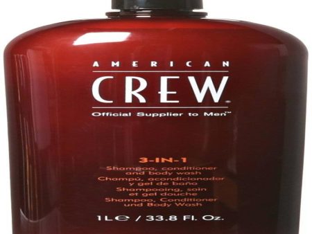 3 In 1 Shampoo, Conditioner and Body Wash by American Crew for Men - 33.8 oz Shampoo, Conditioner and Body Wash Online Hot Sale