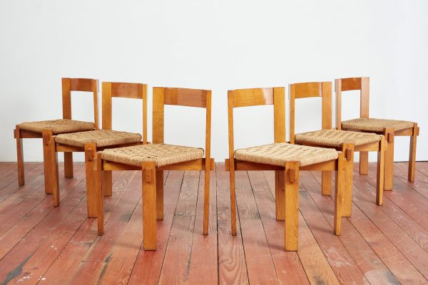 Set of 6 Charlotte Perriand attributed Dining Chairs For Discount