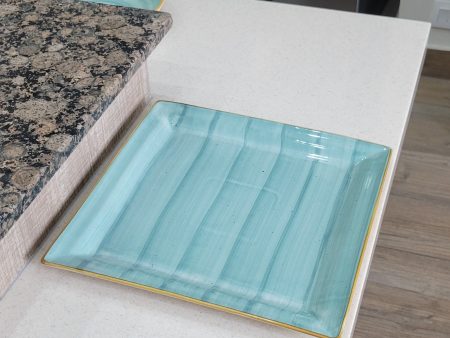 SQUARE PLATTER 11  TEAL Discount