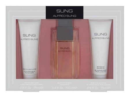 Sung by Alfred Sung for Women - 3 Pc Gift Set 3.4oz EDT Spray, 2.5oz Essential Body Lotion, 2.5oz Refreshing Shower Gel For Discount