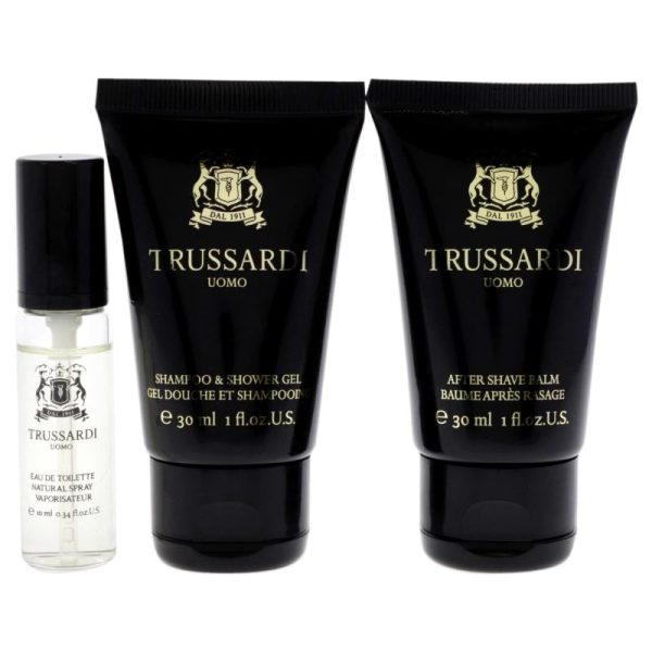 Trussardi Uomo by Trussardi for Men - 3 Pc Mini Gift Set 0.33oz EDT Spray, 1oz Shower Gel, 1oz After Shave Balm Online