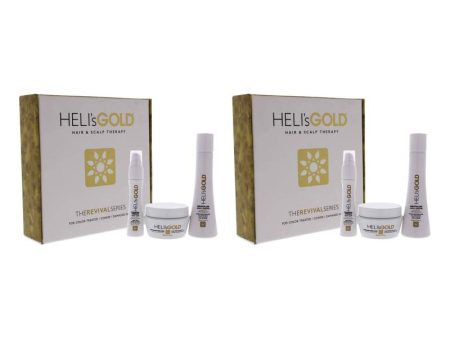 The Revival Series Travel Kit by Helis Gold for Unisex - 3 Pc 3.3oz Revitalize Shampoo, 3.3oz Restructure Masque, 1oz Crystal Cream - Pack of 2 Online Sale