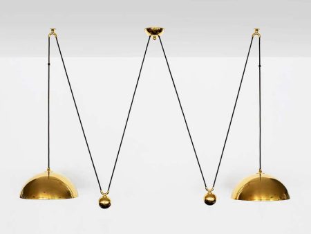 Florian Schulz Attributed Double Dome Counterbalance Pendant Online Sale