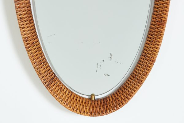 Italian Oval Wicker Mirror Online Sale