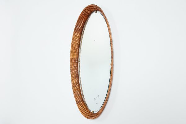 Italian Oval Wicker Mirror Online Sale