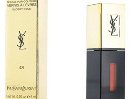 YSL L6869200 Rouge Pur Couture Glossy Stain #48 Orange Graffiti 0.20 FL.OZ (6 ml) Discount