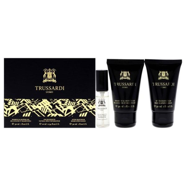 Trussardi Uomo by Trussardi for Men - 3 Pc Mini Gift Set 0.33oz EDT Spray, 1oz Shower Gel, 1oz After Shave Balm Online