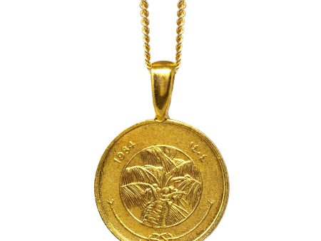 THE MALDIVES Coco Palm Coin Necklace Online now