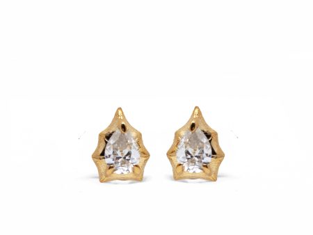 The Ode to Strangers  Bamboo Pear Sapphire Stud Earrings Online Hot Sale