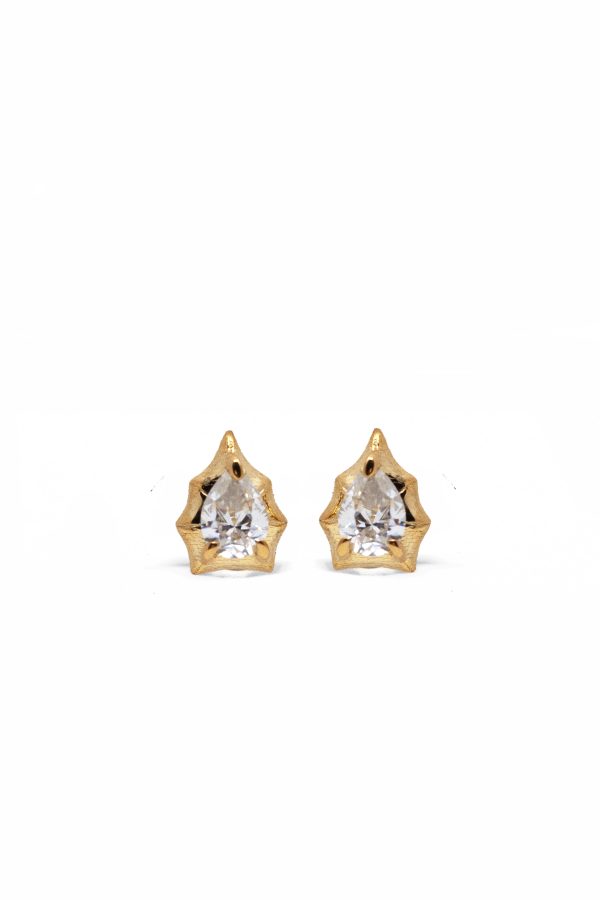 The Ode to Strangers  Bamboo Pear Sapphire Stud Earrings Online Hot Sale