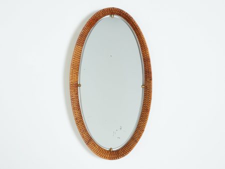 Italian Oval Wicker Mirror Online Sale