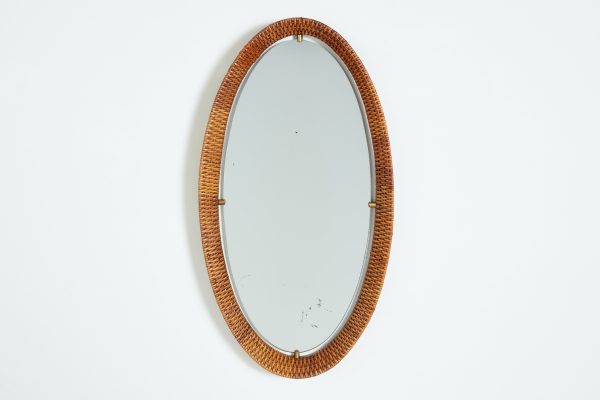 Italian Oval Wicker Mirror Online Sale