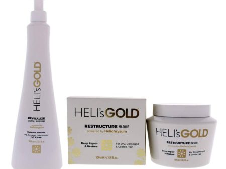 The Revival Series Kit by Helis Gold for Unisex - 2 Pc Kit 33.8oz Revitalize Shampoo, 16.9oz Restructure Masque Online Hot Sale