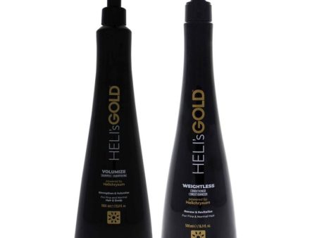 Volume Series Kit by Helis Gold for Unisex - 2 Pc Kit 33.8oz Volumize Shampoo, 16.9oz Weightless Conditioner Fashion