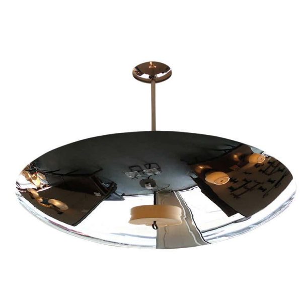 Nickel Dome Ceiling Pendant For Sale