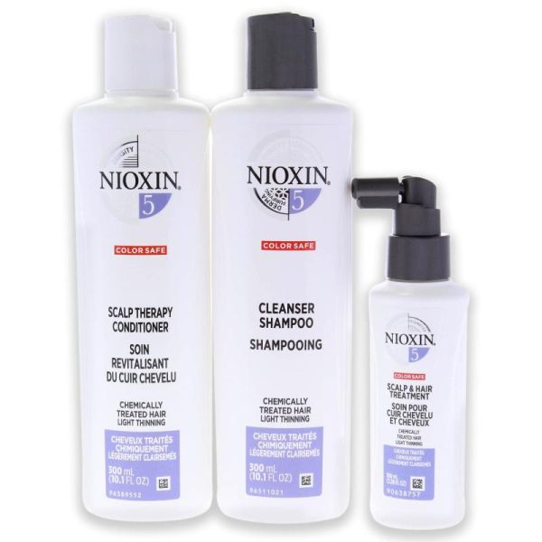 System 5 Kit by Nioxin for Unisex - 3 Pc 10.1oz Cleanser Shampoo, 10.1oz Scalp Therapy Conditioner, 3.38oz Scalp and Hair Treatment For Cheap