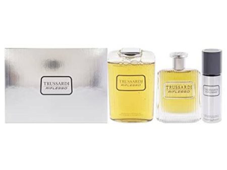 Trussardi Riflesso by Trussardi for Men - 3 Pc Gift Set 3.4oz EDT Spray, 6.8oz Shampoo and Shower Gel, 3.4oz Deodorant Spray Cheap