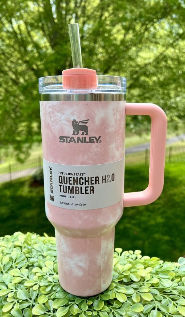 Stanley Quencher 40oz Tumbler Peach Tie Dye Limited Edition Sale