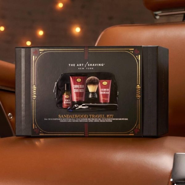 The Art of Shaving Sandalwood Travel Kit - Men s Razor with Pre-Shave Oil, Shaving Cream, Shaving Brush & After-Shave Balm Cheap