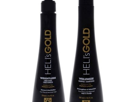 Volume Series kit by Helis Gold for Unisex - 2 Pc Kit 8.4oz Weightless Conditioner, 10.1oz Volumize Shampoo For Cheap