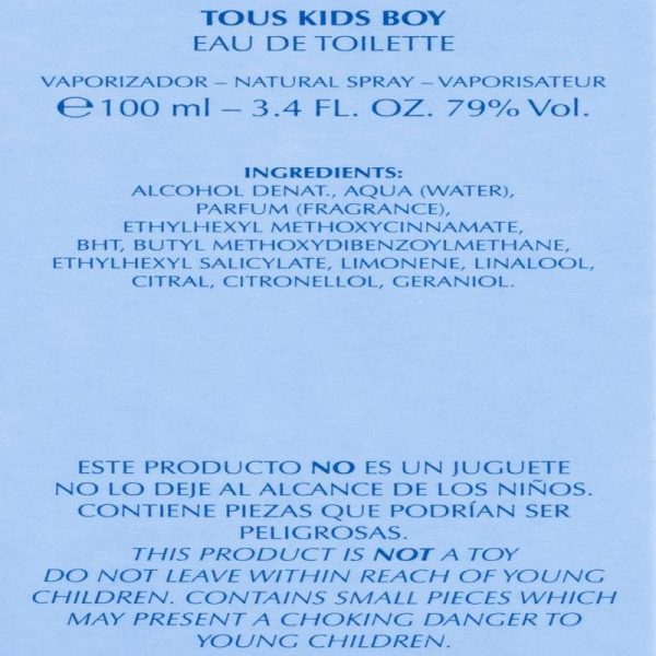 Tous Kids Boy by Tous for Kids - 3.4 oz EDT Spray Supply