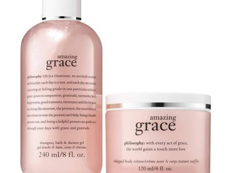 Youre Amazing by Philosophy for Women - 2 Pc Set 8oz Shampoo, Bath and Shower Gel Amazing Grace, 4oz Whipped Body Creme Amazing Grace Fashion