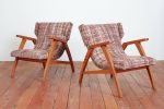 1940s French Oak Reclining Wingback Chairs Fashion