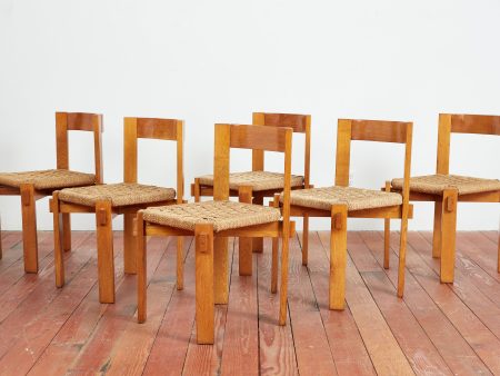 Set of 6 Charlotte Perriand attributed Dining Chairs For Discount