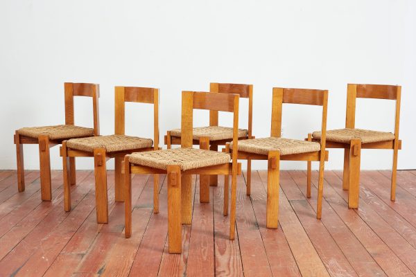 Set of 6 Charlotte Perriand attributed Dining Chairs For Discount