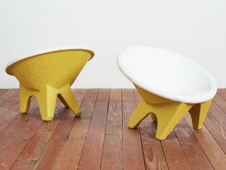 Pair of Yellow Concrete Chairs Discount