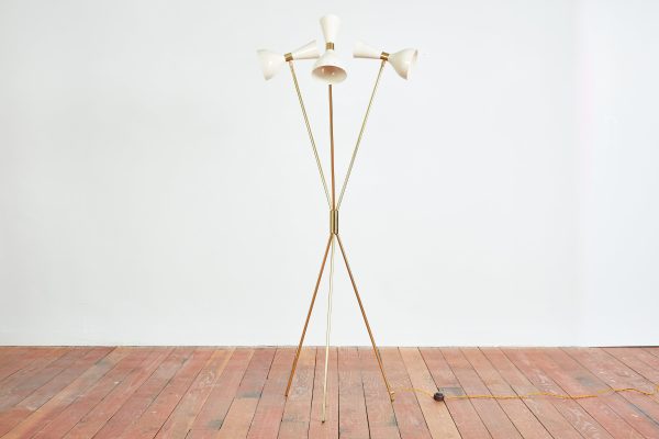 Three-Light Tripod Stilnovo Style Floor Lamp Hot on Sale