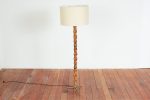 1940 s Italian Spiral Wood Floor lamp For Sale