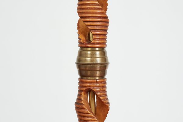 1940 s Italian Spiral Wood Floor lamp For Sale