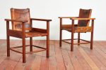 1940s French Leather Chairs Discount