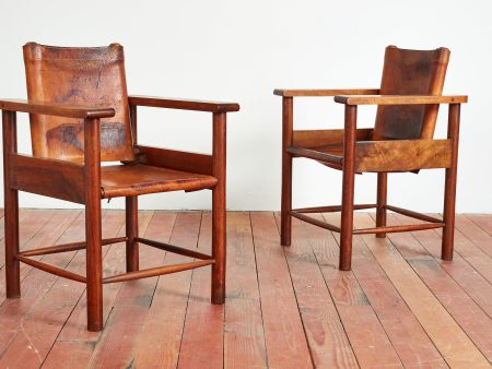 1940s French Leather Chairs Discount