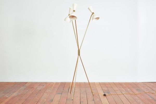 Three-Light Tripod Stilnovo Style Floor Lamp Hot on Sale