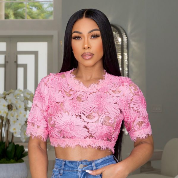 “Dominique” Embroidered Top Hot on Sale