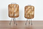 Pair of Italian Rattan Table Lamps Supply