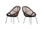 Sculptural Italian Rattan Chairs Online Sale