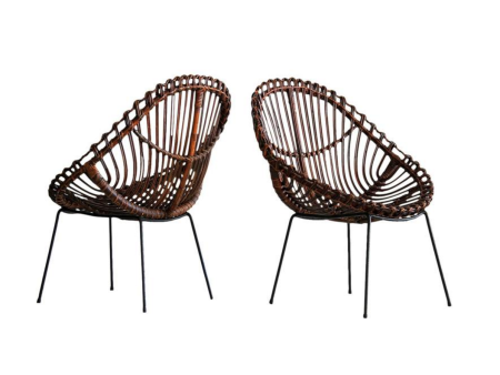 Sculptural Italian Rattan Chairs Online Sale