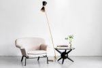 Italian Floor Lamp with Black Metal Shade For Discount