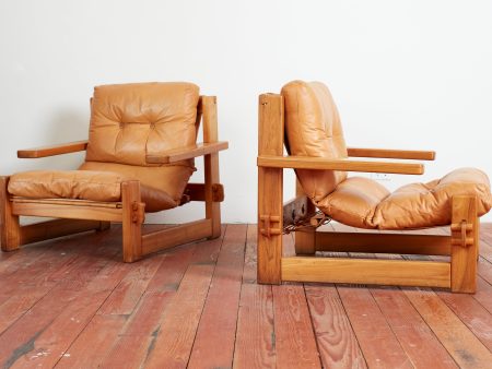 French Oak Leather Chairs Hot on Sale