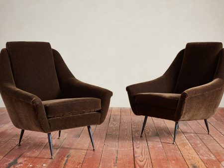 1960 s Italian Chocolate Mohair Armchairs Sale